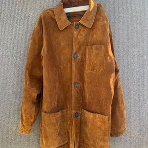 Vintage St. John’s Bay Genuine Suede Long Leather Men’s Coat XL RARE